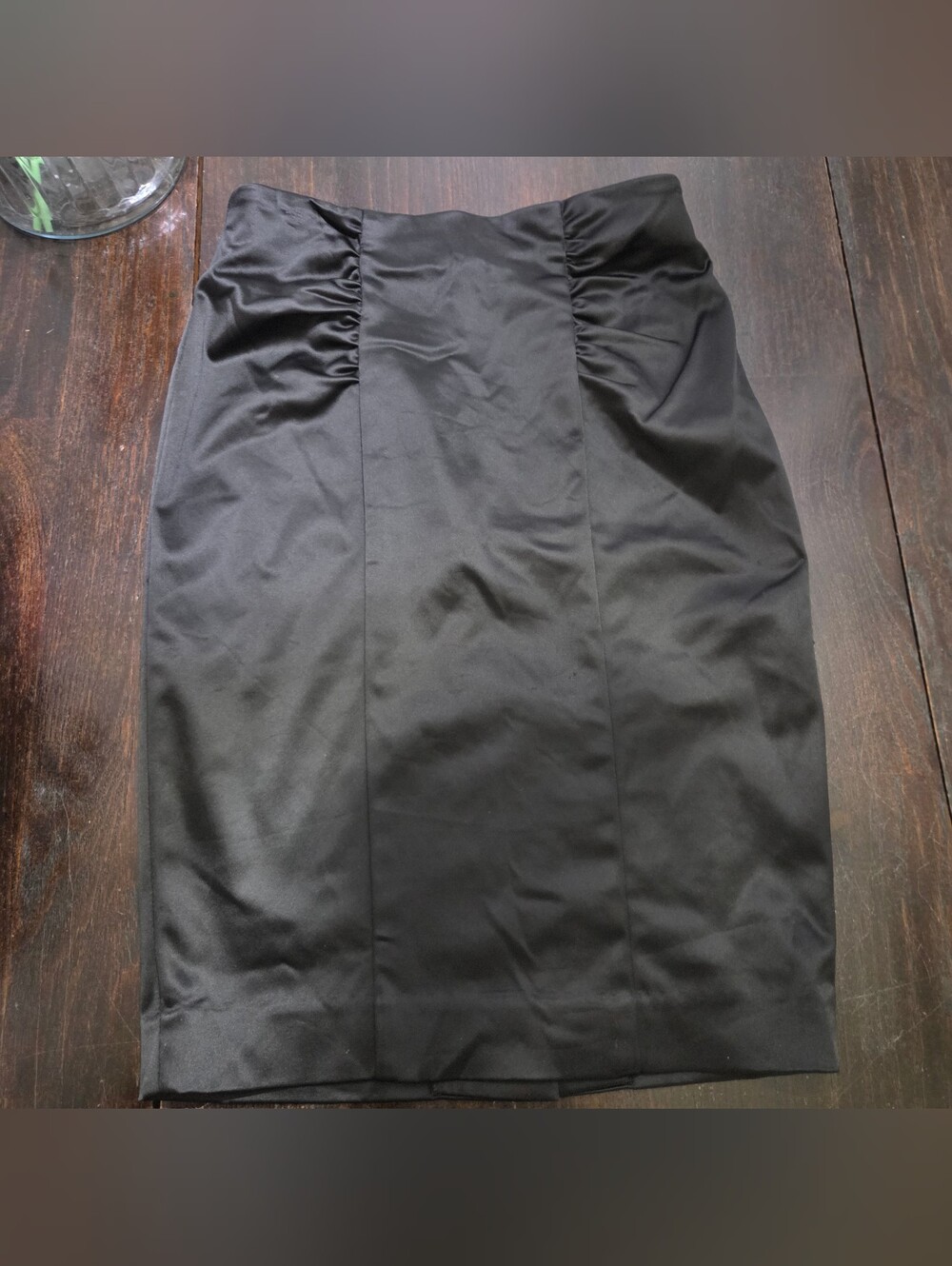 bebe Black Ruched Waist Pencil Skirt
